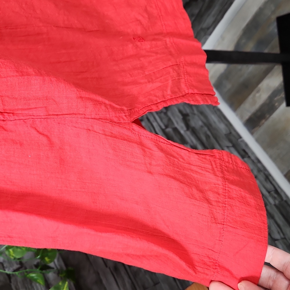Lauren Ralph Lauren Red Gauze Tie-Sleeve Dress - Picture 8 of 10